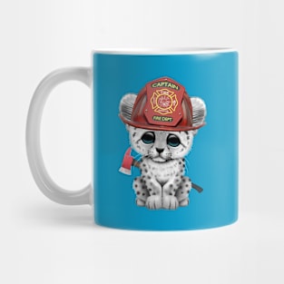 Cute Snow Leopard Cub Firefighter Mug